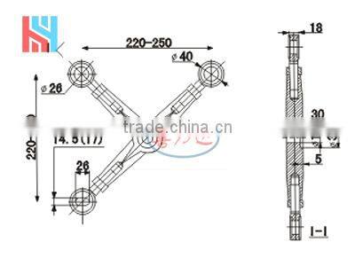 250 spider 304 316 Stainless steel spider fixed glass