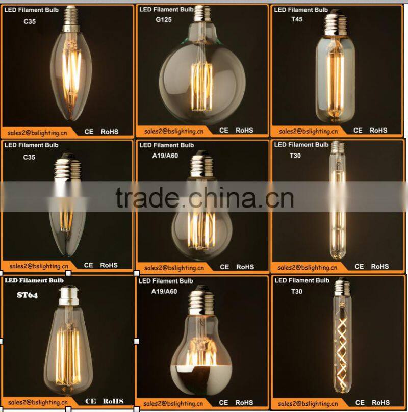 China Factory offer 360 degree led globe bulb vintage Edison led filament bulb shadowless