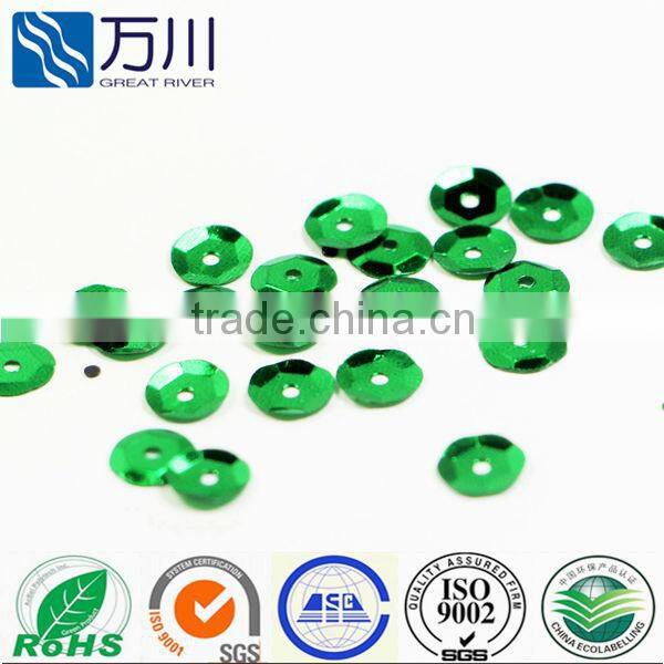 Green Round Loose Bulk cup Spangle Sequin Paillette with hole