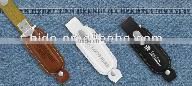 Logo imprinted Leather USB Stick, Promotional memory stick
