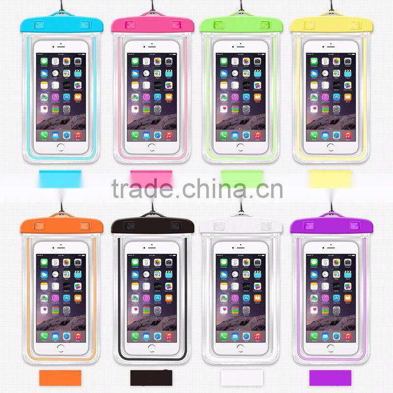 Glow in dark Universal Waterproof Case waterproof bag CellPhone Dry Bag Pouch for Apple iPhone Samsung,Sony, HTC LG Sony