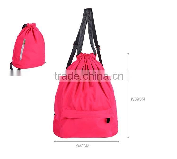 Fashion strong drawtring backpack outdoor sports hiking bag