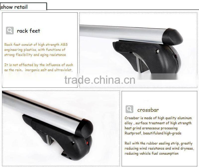 Universal aluminum car roof rack rail crossbars for SUV with lock