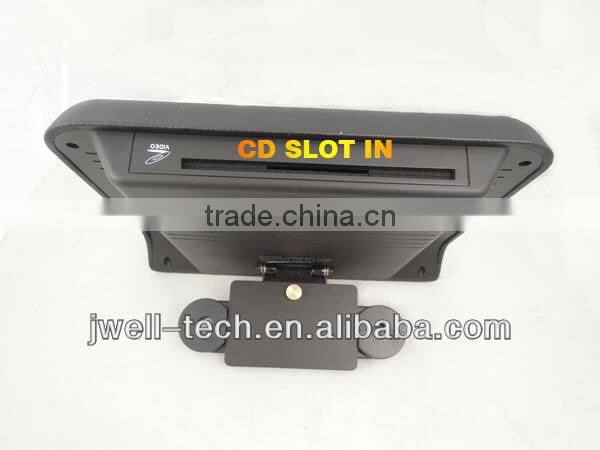 9 inch active car headrest monitor, headrest dvd, headrest dvd player, dvd player with speaker,IR,FM,USB,SD,32 and 8 bit Game