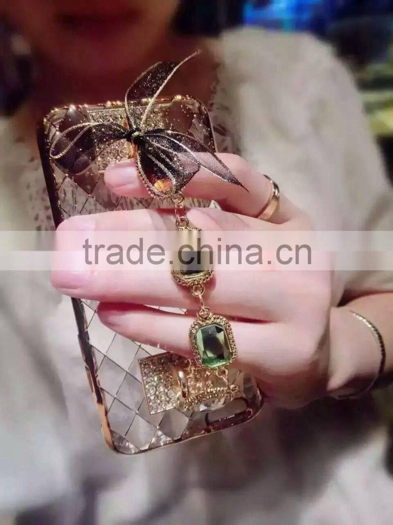 Luxury Shockproof Bling Plating Rhombus Soft TPU Cover Case For iphone 6/6 Plus