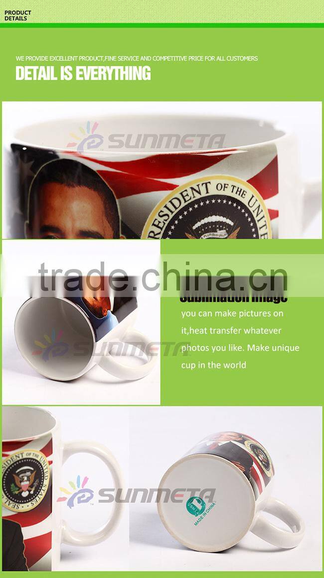 Sunmeta sublimation 11oz ceramic white mug ,blank heat transfer mugs