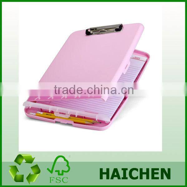 Recycled Plastic Clipboard with 1-Inch Capacity, Pink, Letter/A4 Size