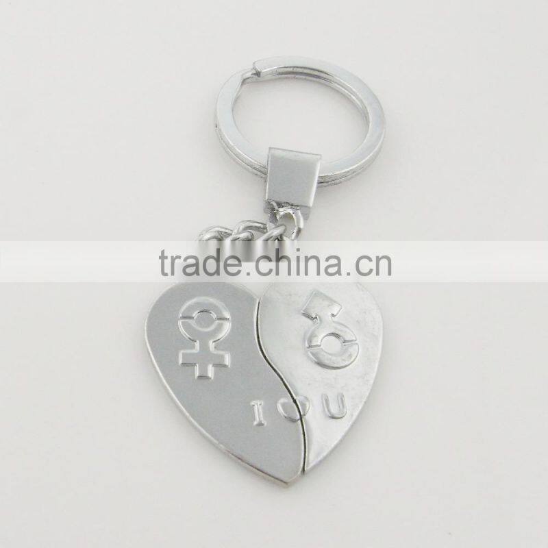 Wholesale broken heart metal keychain charms