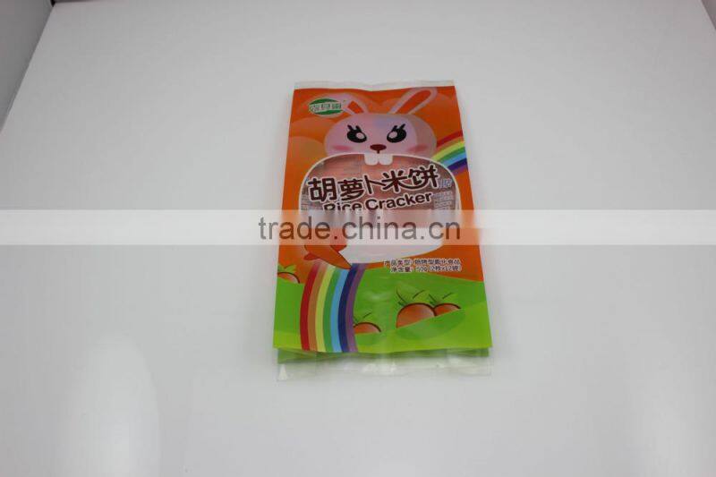 rice cracker transparent plastic packaging side gusset bag