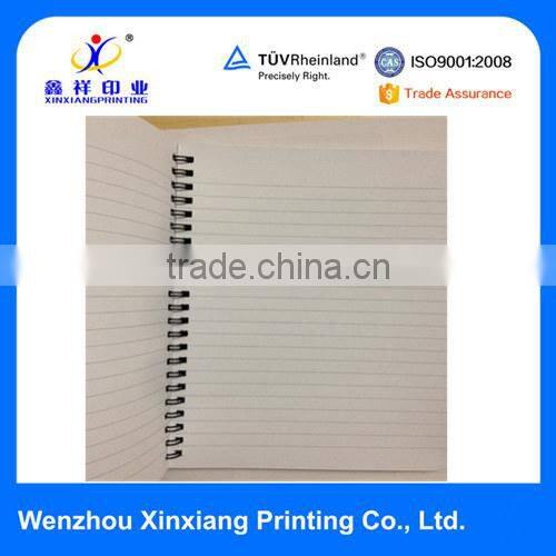 Hardcover bound customized spiral a5 notebook