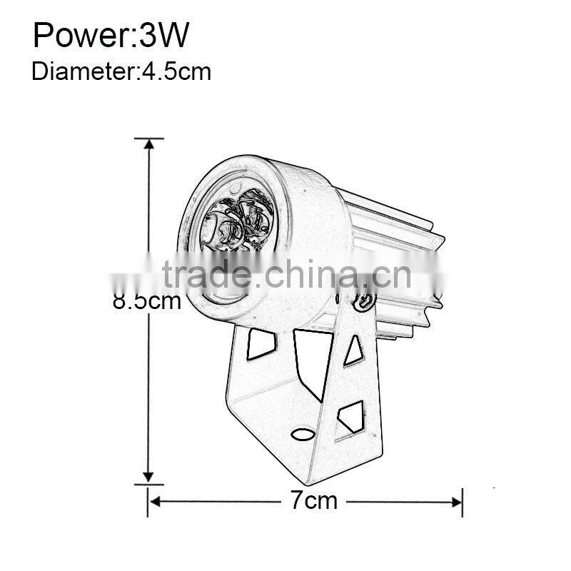 2016 Newest 100% power 3w 7w Led spotlight IP65 Outdoor Light Spot Lamp black body with 3 warranty
