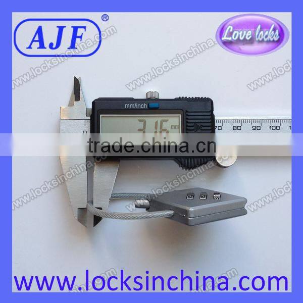 AJF Newest cable travel luggage silver padlock