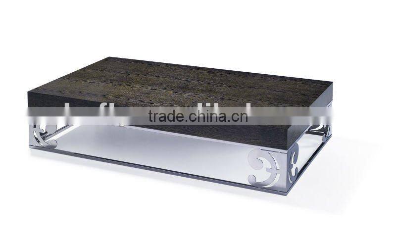 Modern stainless metal coffee table