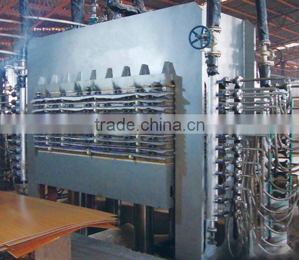 Multilayer Melamine Laminating Hot Press Machinery 100mm Between Hot Platens