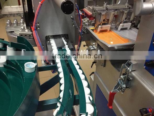 high rapid automatic bottle caps pad printing machine 3 color