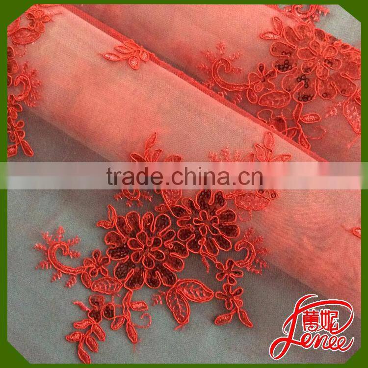 Top Quality Beads Mesh Embroidery Fabric For Wedding Dress