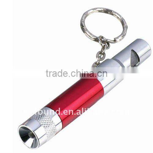 LED Metal Whistle Compass Keychain