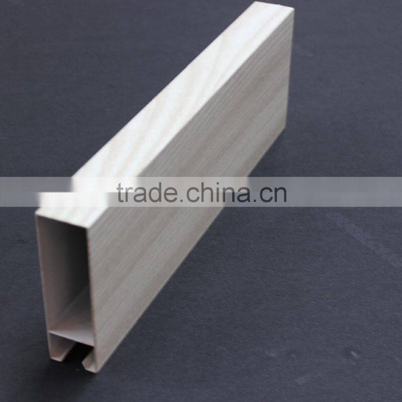 Wood Grain Aluminum Lath Ceiling Metal Suspend Linear Ceiling Square Tube Screen Ceiling tiles