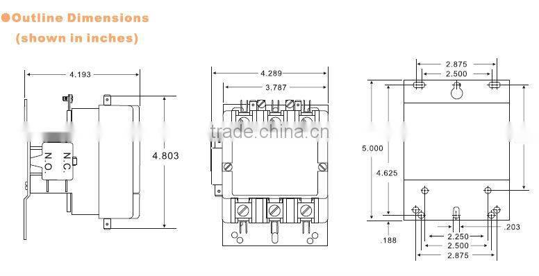 electrical products of contactor with 2pole 90A 277VAC