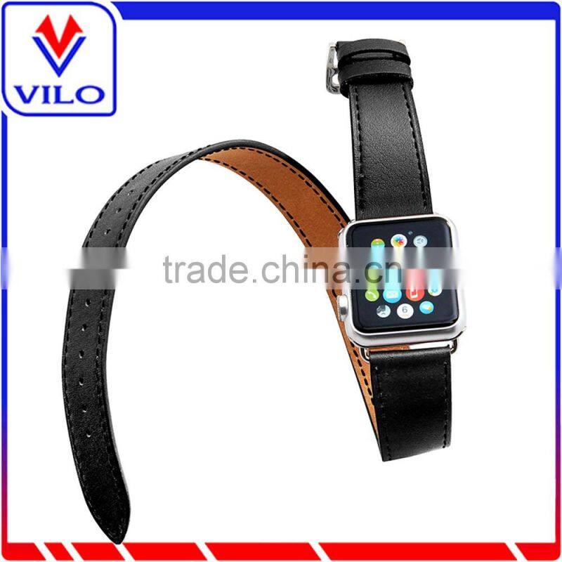 The Wholesale Extra Long Genuine Leather Band Double Tour Bracelet Leather watchband for Apple Watch