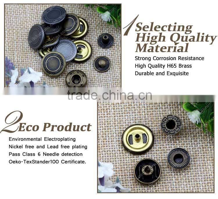 SGS Buttons Product Type and Round Shape Spring Snap Button