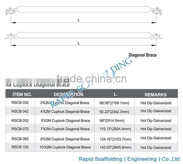 Cuplock scaffolding Diagonal Brace for sales