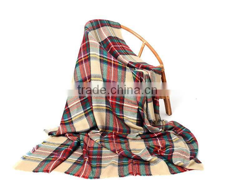 Women's Blanket Oversized Tartan Scarf Wrap Shawl Plaid Checked Pashmina 140*140CM