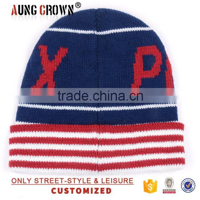 custom knit snow beanie/acrylic knit beanie/100 acrylic jacquard beanie