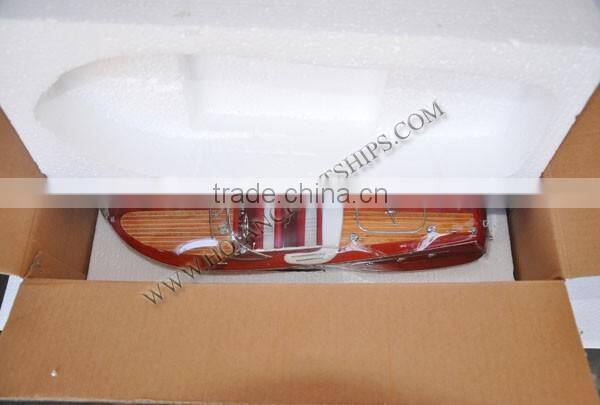 RIVA ARISTON SPEED BOAT (RED-WHITE) - WOODEN CRAFT OF VIETNAM, MODEL SHIP HANDMADE