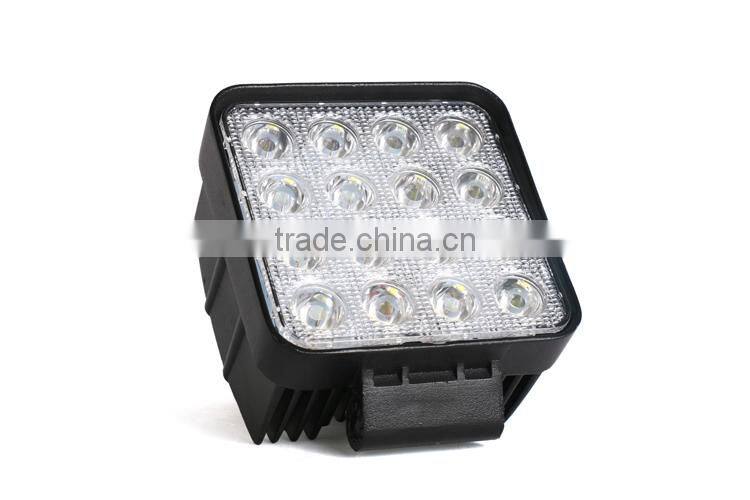 2pcs 4.3Inch 48W 16*3W Spot Epistar LED Working Light Waterproof Fog Lamp DRL For Universal Jeep SUV ATV Off-road Truck Car