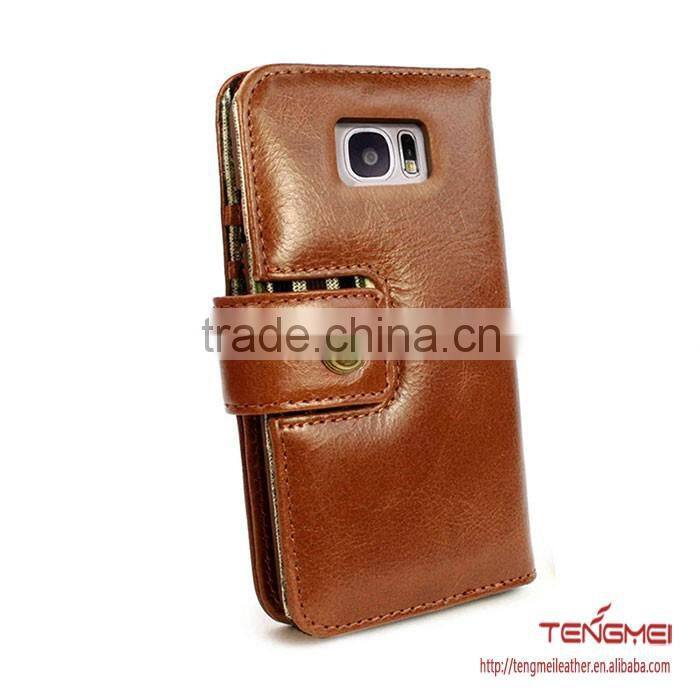 genuine vintage leather wallet case for Samsung Galaxy S7
