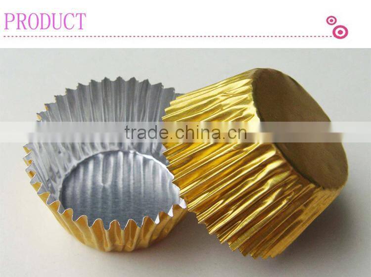 gold color aluminum foil cake baking cup manufacturer in guangzhou,China
