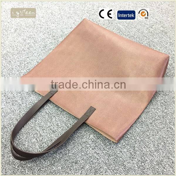 2016 new design fashion shopping bag leather shopping bag ladies tote bag