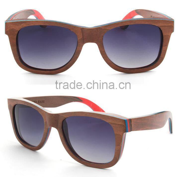 Cheap Wholesale Custom Recycled Skateboard wood Sunglasses