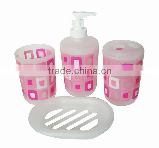 elegant 4pcs plastic bathroom set