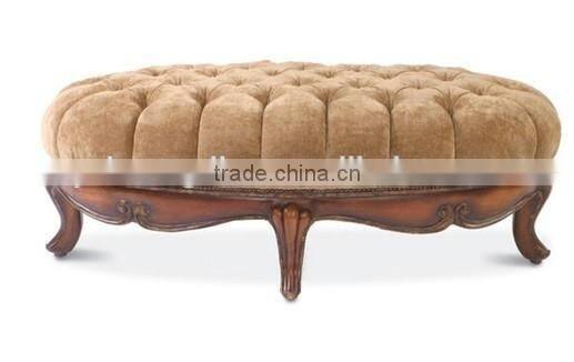 Fabric with button round ottoman and pouf YO7016