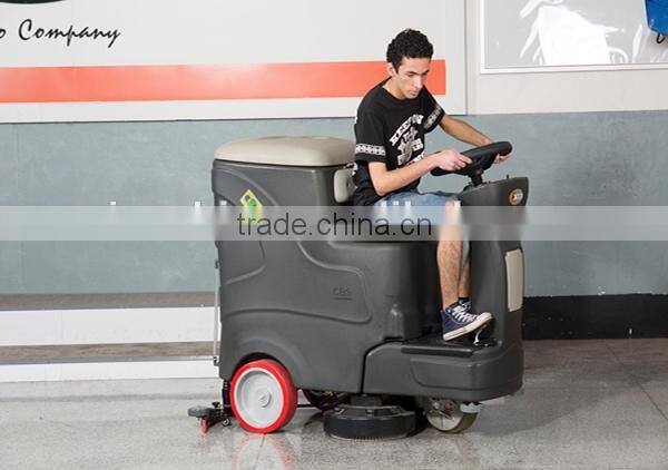 Smart control for compact ride on floor scrubber machine
