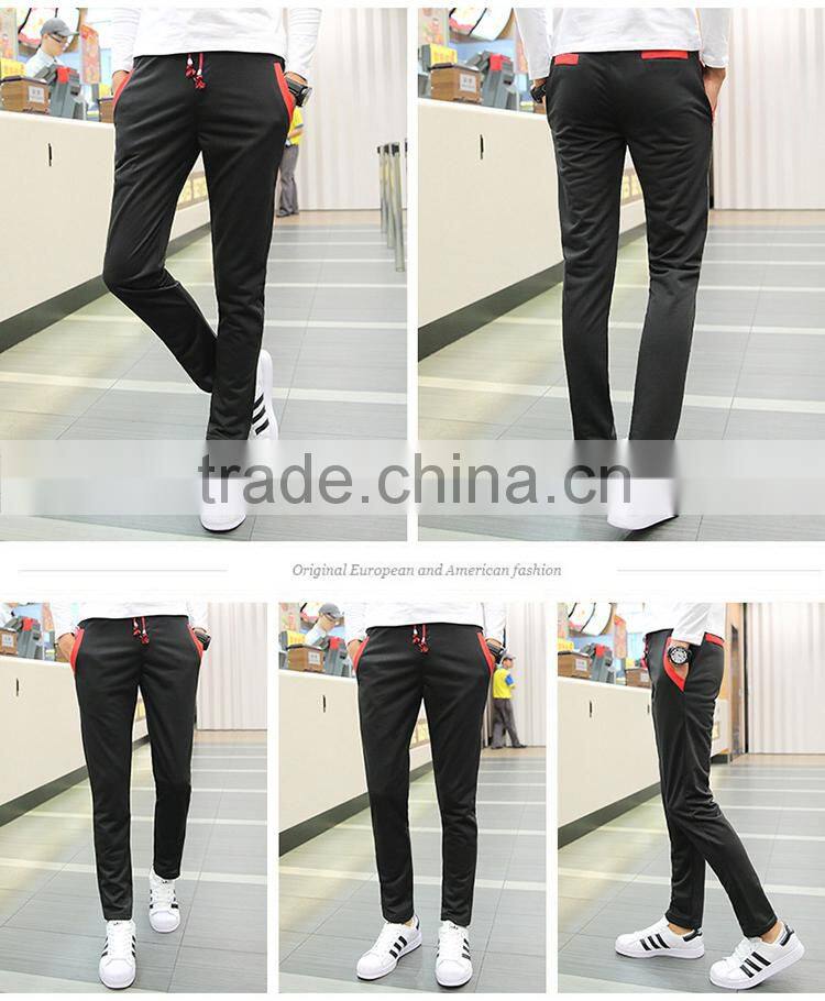Men Fashion Causal Cotton Pants Solid Color Trousers Man Breathable Straight Plus Size Pants Tether Closed Lapel Sweatpants