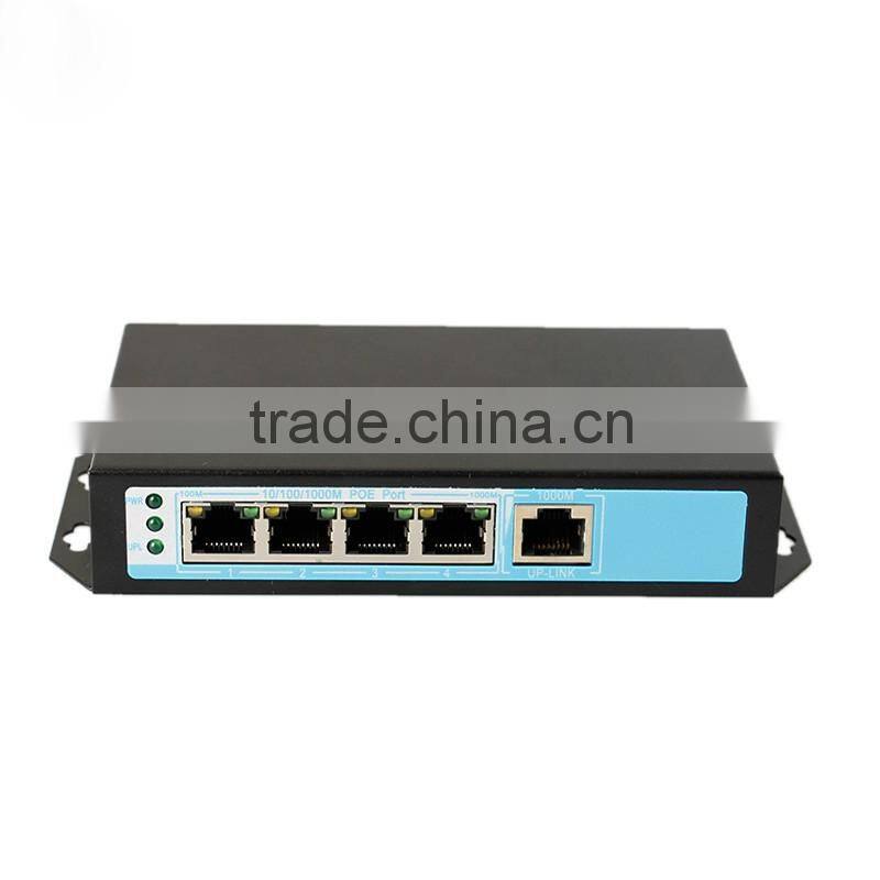 OEM mini 5 port gigabit switch POE 4ch POE
