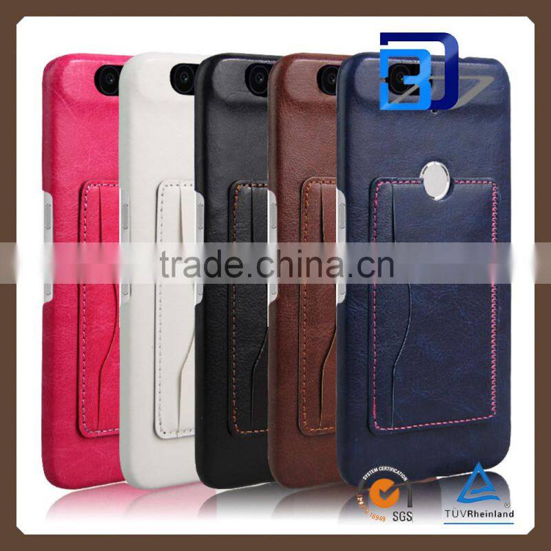 Ultra High Quality flip premium leather kickstand card pocket on back cover For Google Nexus 6P PU Leather case