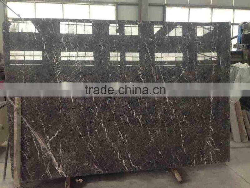 36x36 polished black marble tile with white veins on sale