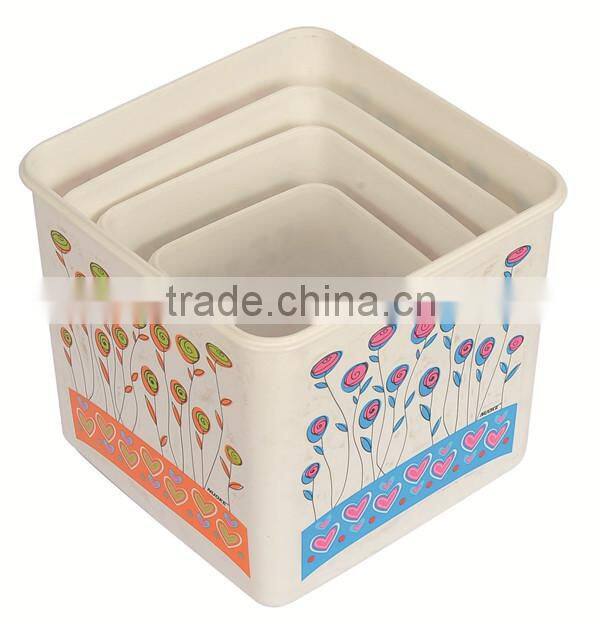 New Hot 4Pcs High Quality Squareness Microwave Plastic Food Storage/Microwave Storage Container box