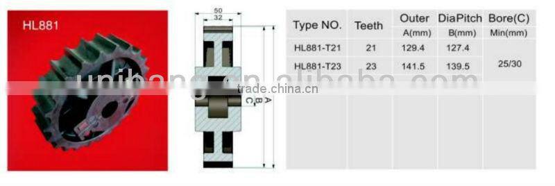 881 standard chain sprocket for chain conveyor