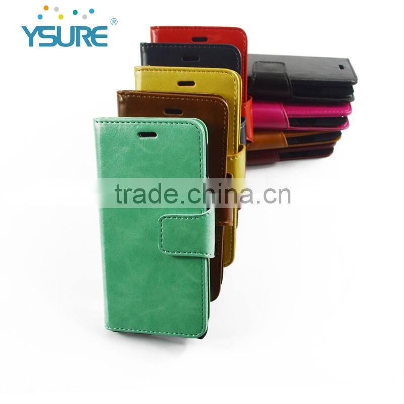 Various Color High Quality PU Leather Flip Wallet Phone Case For iPhone 7 with card slots