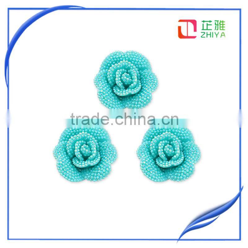 Mixed Color Chrysanthemum Flower Cabochon Flat Back Beads