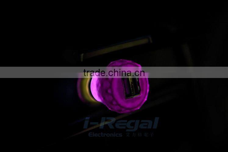 Professional universal Plastic colorful micro dual usb car charger for iphone6