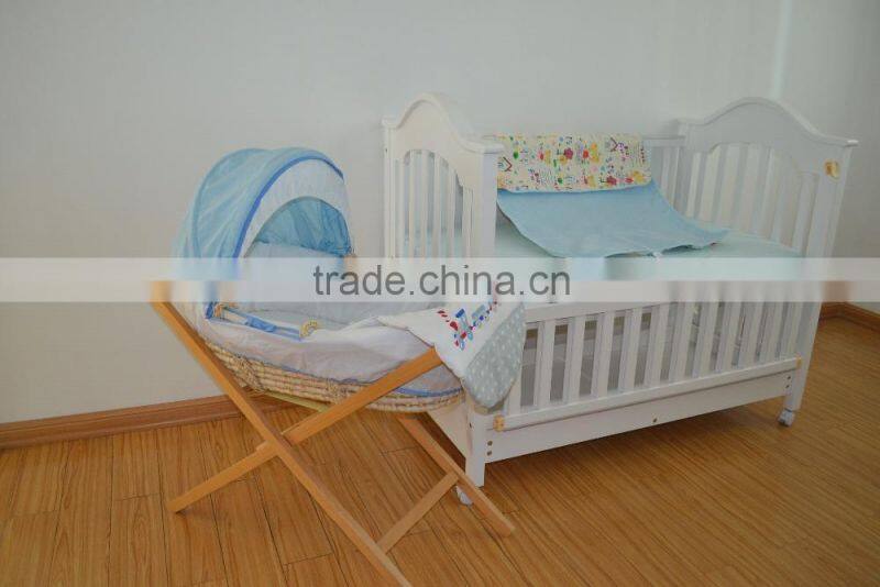 Baby moses basket with fabric and stand