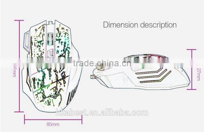 LED Lighting DPI 3D 7 Buttons Computer Notebook Gaming USB Wire Game Mouse