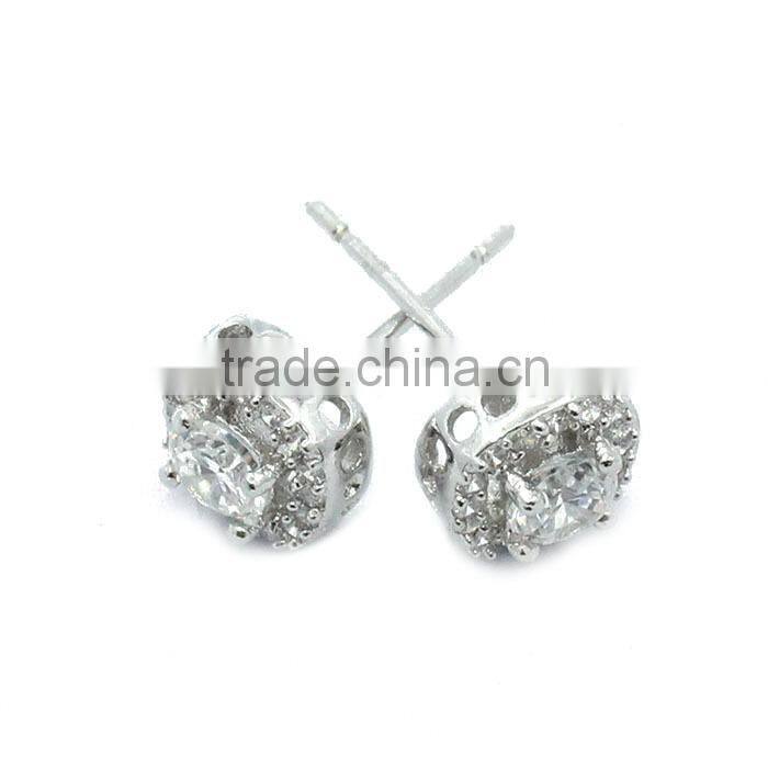 925 silver jewelry diamond stud White Gold with Starry Dimond stud earrings