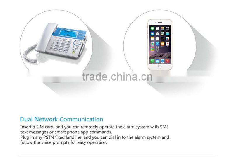 Intercom GSM alarm system with wireless smoke sensor/dector/monitor